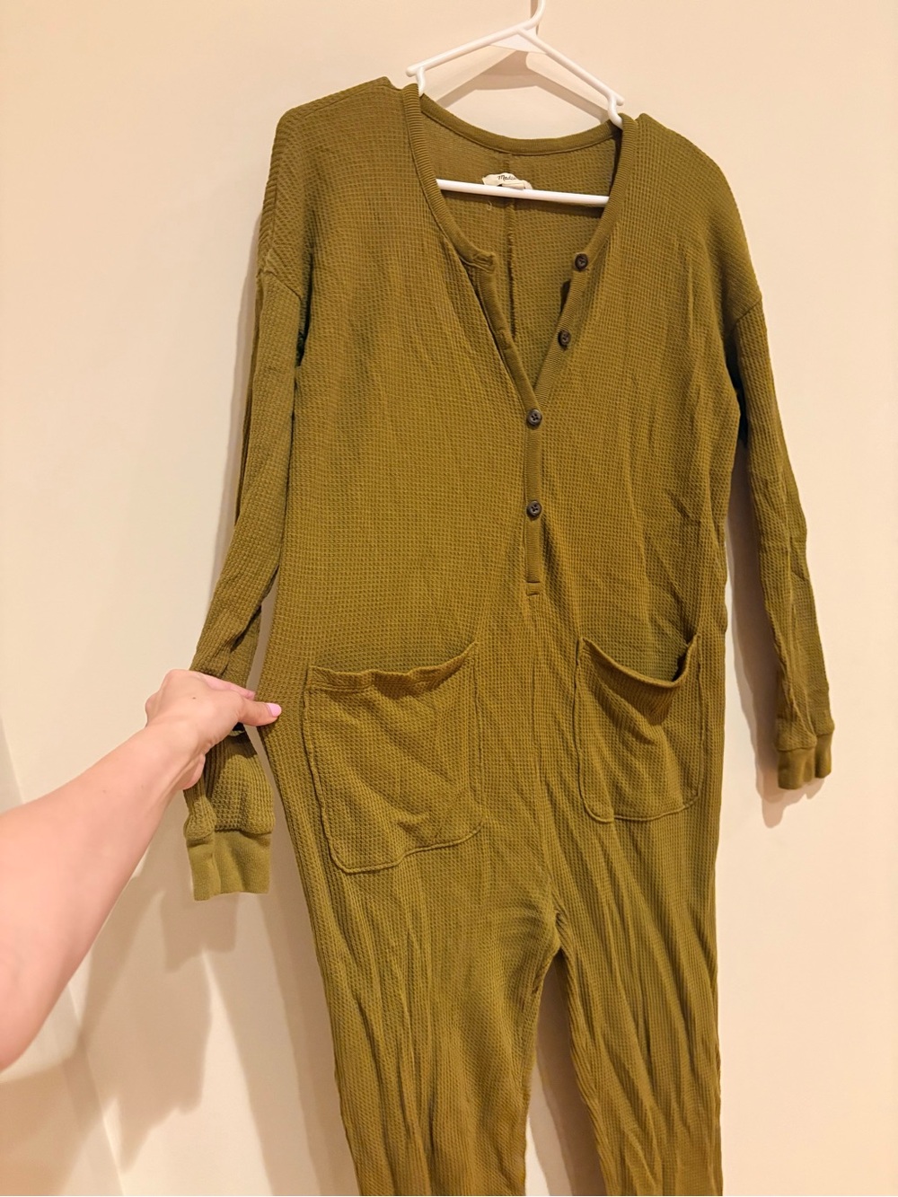 ✨ MADEWELL ✨ Long Sleeve Thermal Button Up Onesie Pajamas Or Loungewear Size XS - Picture 3 of 6
